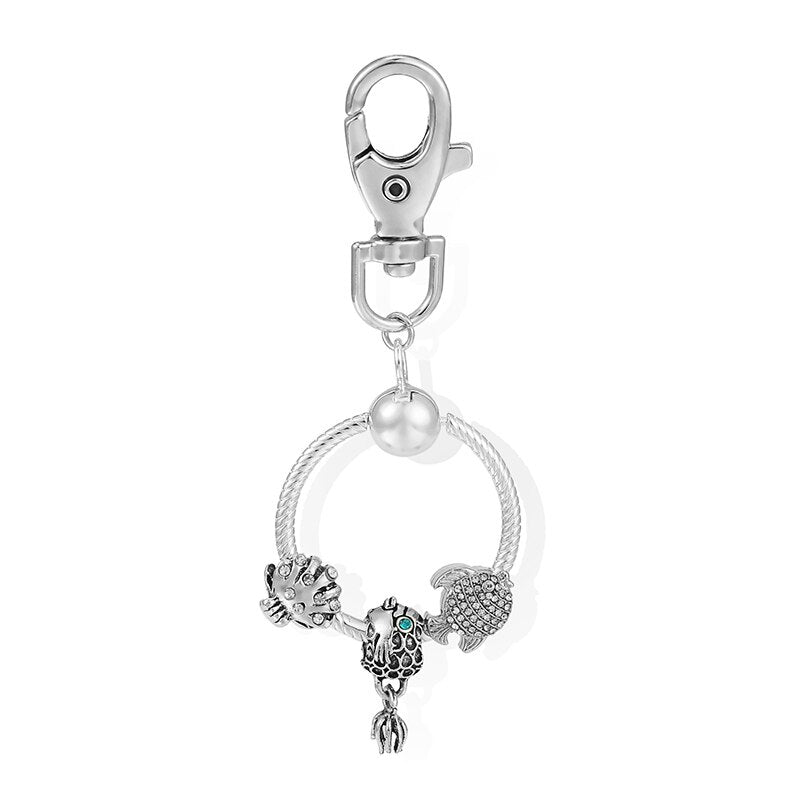 Charm Keychains For Women Handbag Car Keyfobs Brand Keyrings Pendant Charm Beads Accessories DIY Jewelry Gifts