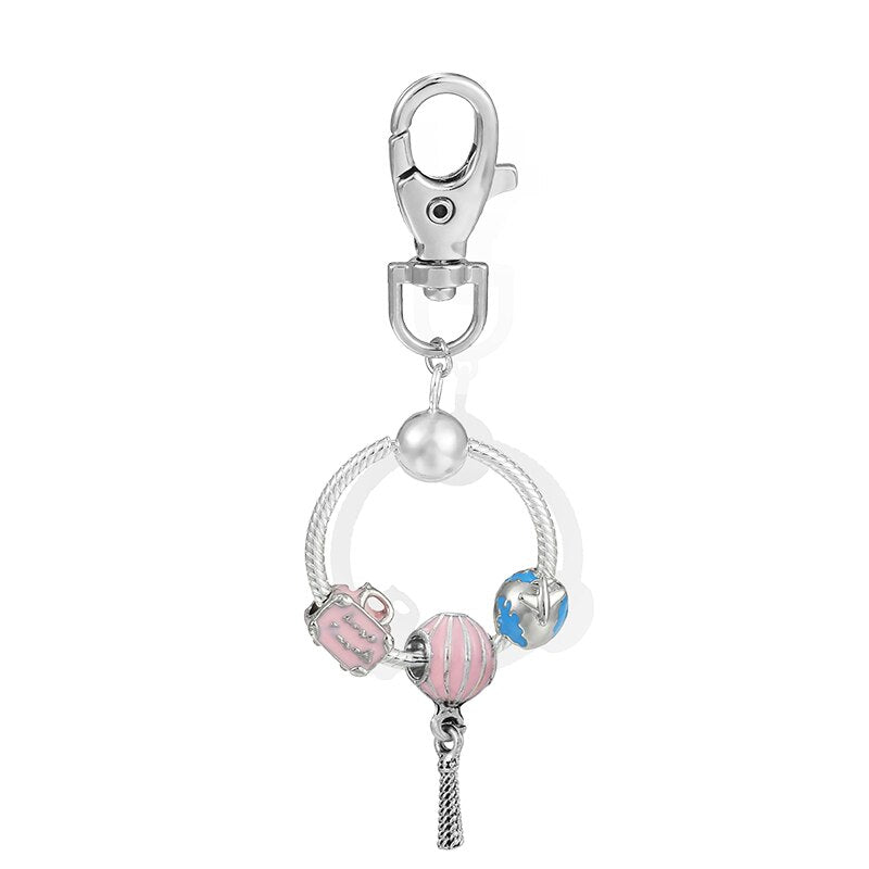 Charm Keychains For Women Handbag Car Keyfobs Brand Keyrings Pendant Charm Beads Accessories DIY Jewelry Gifts