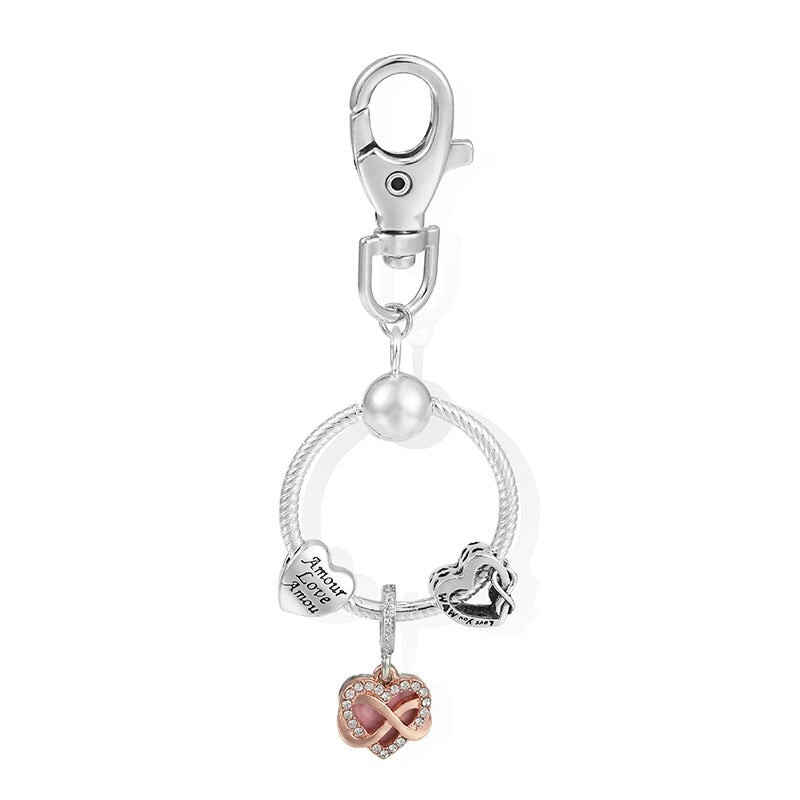 Charm Keychains For Women Handbag Car Keyfobs Brand Keyrings Pendant Charm Beads Accessories DIY Jewelry Gifts
