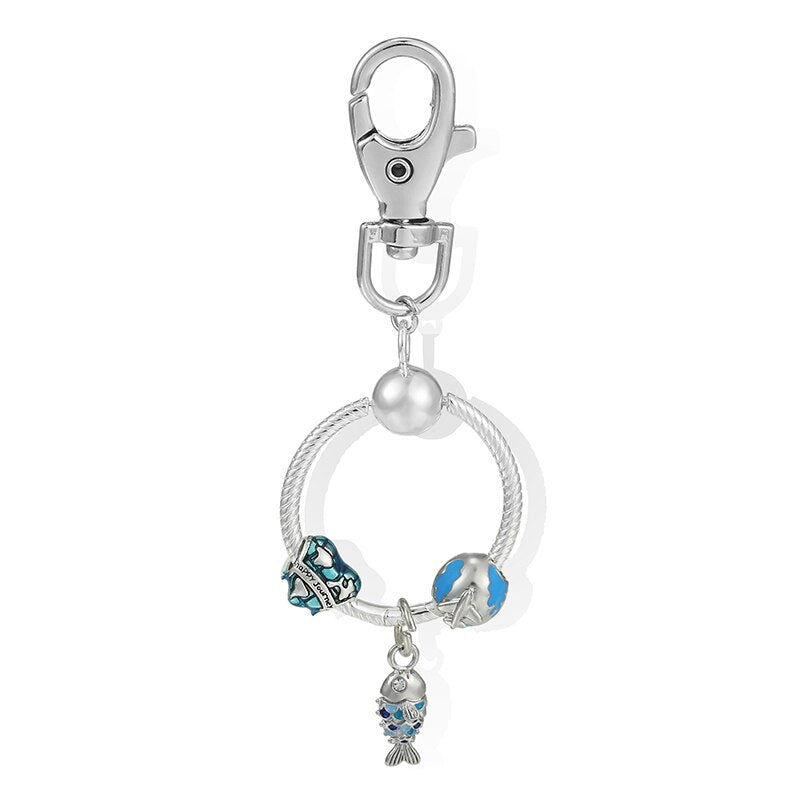 Charm Keychains For Women Handbag Car Keyfobs Brand Keyrings Pendant Charm Beads Accessories DIY Jewelry Gifts