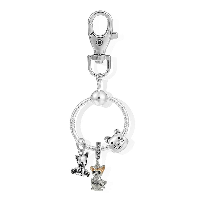 Charm Keychains For Women Handbag Car Keyfobs Brand Keyrings Pendant Charm Beads Accessories DIY Jewelry Gifts