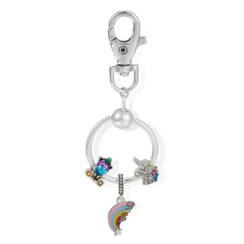 Charm Keychains For Women Handbag Car Keyfobs Brand Keyrings Pendant Charm Beads Accessories DIY Jewelry Gifts