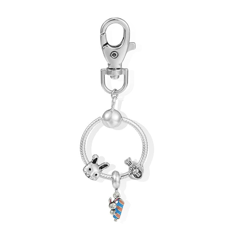Charm Keychains For Women Handbag Car Keyfobs Brand Keyrings Pendant Charm Beads Accessories DIY Jewelry Gifts