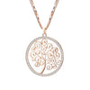 Charm Tree Of Life Necklace For Women Gold Color Double Chain Crystal Heart Pendant Long Necklace Female Jewelry Statement
