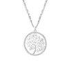 Charm Tree Of Life Necklace For Women Gold Color Double Chain Crystal Heart Pendant Long Necklace Female Jewelry Statement