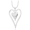 New Charms Jewelry Long Silver Necklace Pendant Alloy Love Heart Necklace For Women Valentine's D Gifts Collier Sautoir Long