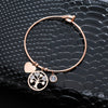 Charms Stainless Steel Bracelets Bangles For Women Rose Gold Silvery Crystal Tree Of Life Bracelets Female Jewelry