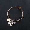 Charms Stainless Steel Bracelets Bangles For Women Rose Gold Silvery Crystal Tree Of Life Bracelets Female Jewelry