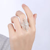 Charms wide elegant flower 925 Sterling Silver engagement rings for women Party wedding Jewelry Holiday gifts