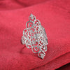 Charms wide elegant flower 925 Sterling Silver engagement rings for women Party wedding Jewelry Holiday gifts