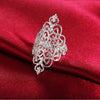 Charms wide elegant flower 925 Sterling Silver engagement rings for women Party wedding Jewelry Holiday gifts