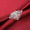Charms wide elegant flower 925 Sterling Silver engagement rings for women Party wedding Jewelry Holiday gifts