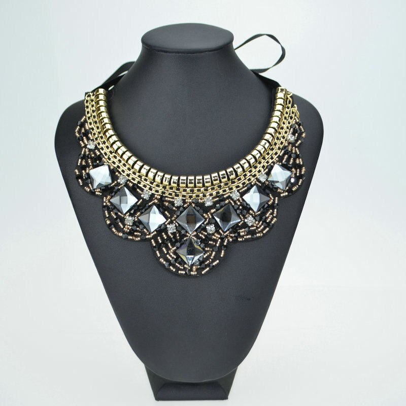 Choker Necklace Ethnic Collares Vintage crystal  Beads Pendant Necklace the first choice of the presents