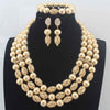 New Chunky 3Layer Red Coral Beads Costume Necklace Traditional Nigerian Wedding African Coral Beads Jewelry Set HD8876