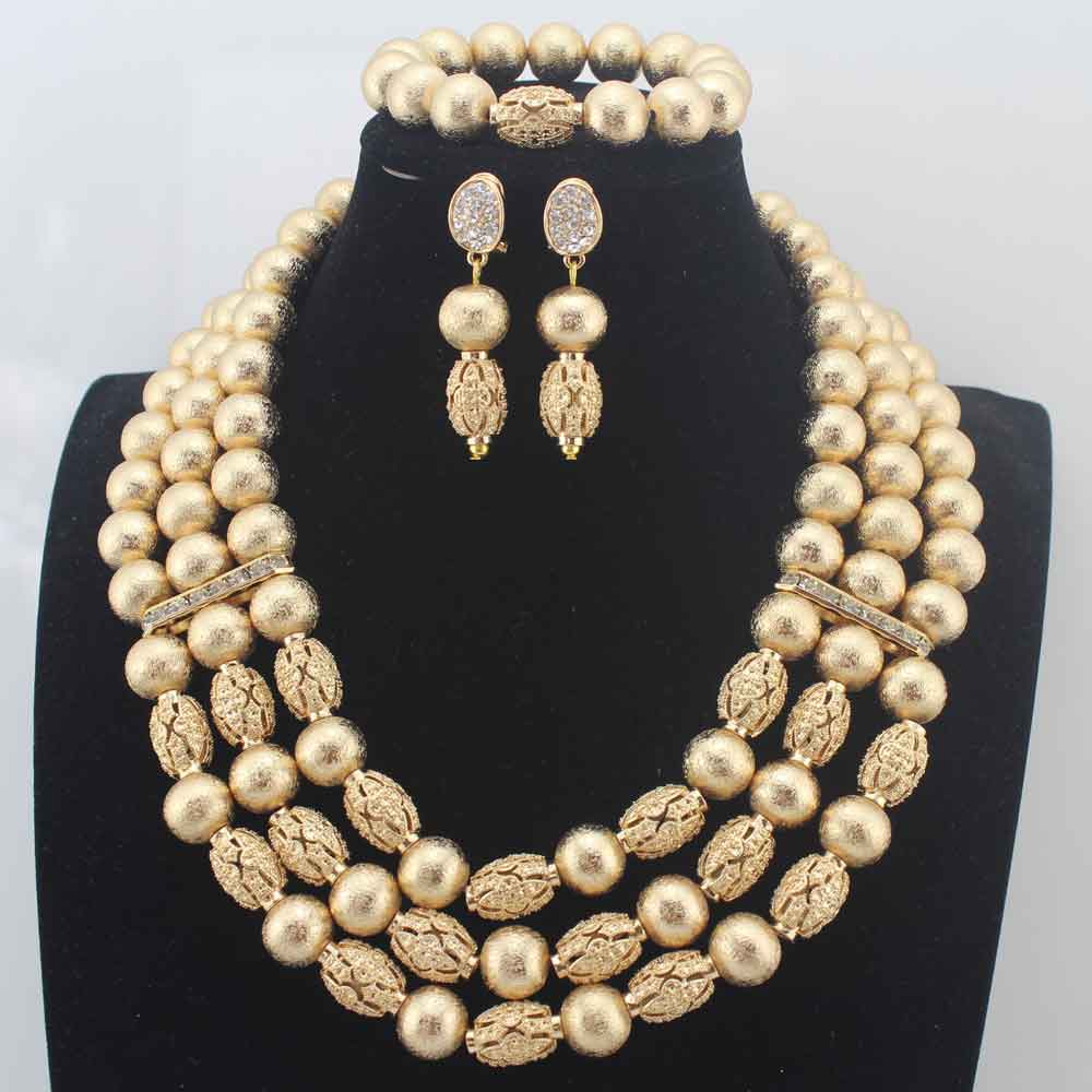 New Chunky 3Layer Red Coral Beads Costume Necklace Traditional Nigerian Wedding African Coral Beads Jewelry Set HD8876