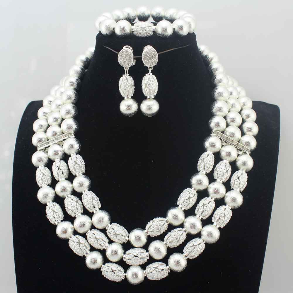New Chunky 3Layer Red Coral Beads Costume Necklace Traditional Nigerian Wedding African Coral Beads Jewelry Set HD8876