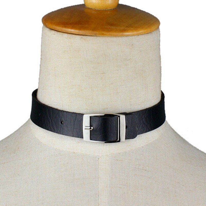 Classic Unisex Women Men Gothic Punk Belt Choker Collar Necklace Pendant Leather Chain Neck Statement Jewelry Chocker