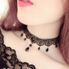 Collares Sexy Gothic Chokers Crystal Black Lace Neck Choker Necklace Vintage Victorian Women Chocker Steampunk Jewelry