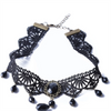 Collares Sexy Gothic Chokers Crystal Black Lace Neck Choker Necklace Vintage Victorian Women Steampunk Jewelry