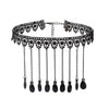 Collares Sexy Punk Chokers Crystal Black Lace Neck Choker Necklace Retro Women's  Halloween Jewelry Collar Necklace Parts