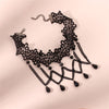 Collares Sexy Punk Chokers Crystal Black Lace Neck Choker Necklace Retro Women's  Halloween Jewelry Collar Necklace Parts