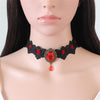 Collares Sexy Punk Chokers Crystal Black Lace Neck Choker Necklace Retro Women's  Halloween Jewelry Collar Necklace Parts