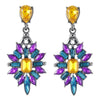 New Colorful Flower Large Starburst Crystal Pendant Stud Pendant Design Luxury Brand Jewelry Statement Jewelry Earrings