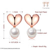 New ComingHeart-shaped Sweet Pearl Plated Rose Gold Earrings for Women Wedding Jewelry Lady Girl Earring Gift Hot Sale