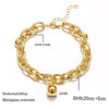 Cool Punk Hip Hop Charm Gold Silver Color Round Ball Pendant Necklaces Bracelet For Women Girl Jewlery