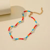 Creative Ethnic Style Necklace Handmade Colorful Rice Beads Woven Small Flower Bohemian Clavicle Necklace