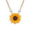 Creative Imitation Pearl SunFlower Necklace Pendant For Women Accessories Sunflower Choker Necklaces Wedding Party Jewelry
