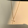 Creativity Light  Zircon Cross Pendant Necklace For Women Gold Silver Color Clavicle Chain Jewelry