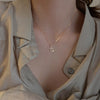 Creativity Light  Zircon Cross Pendant Necklace For Women Gold Silver Color Clavicle Chain Jewelry