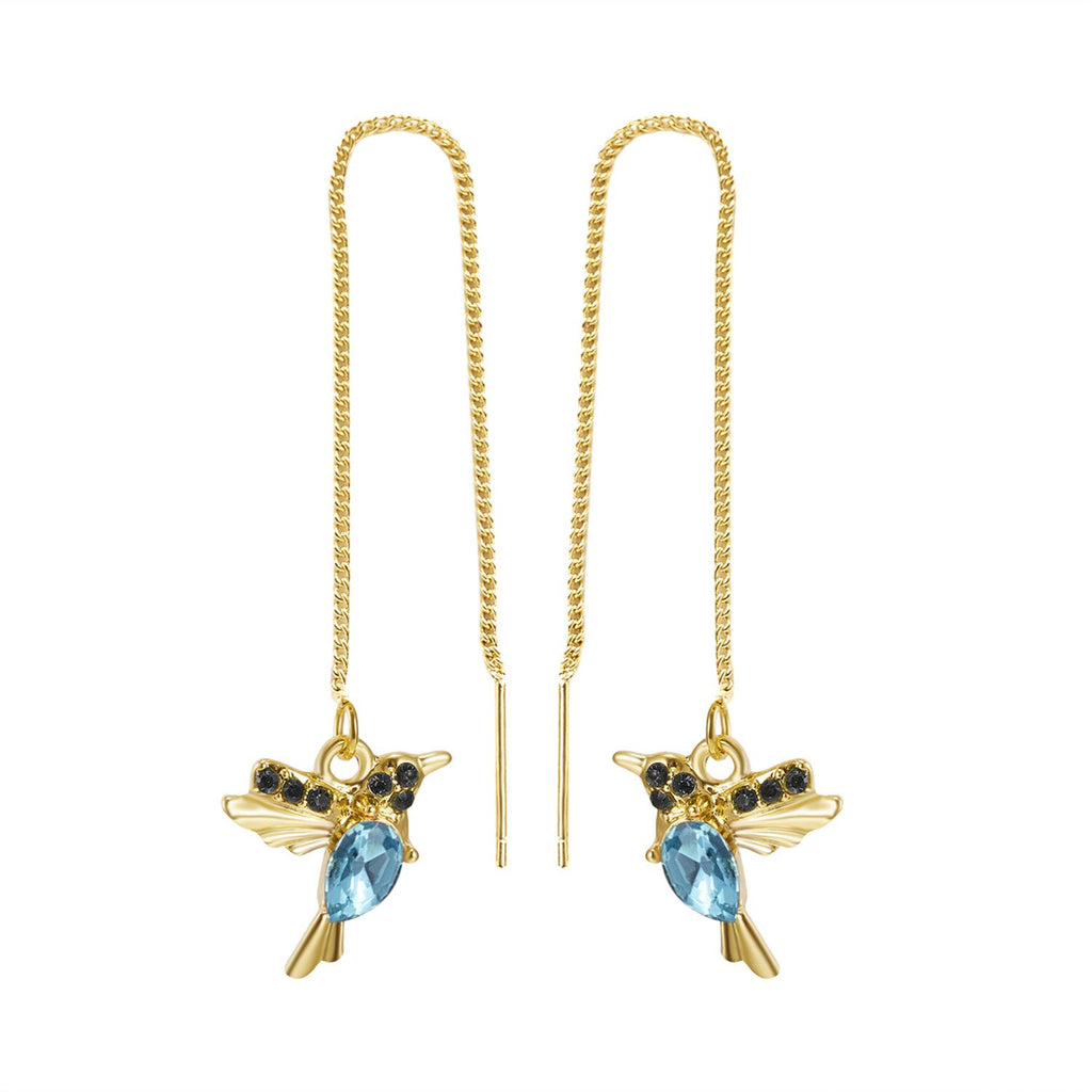 Crystal Animal Hummingbird Necklaces Gold Color Clavicle Chain Swallow Birds Pendant Necklace collares