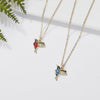 Crystal Animal Hummingbird Necklaces Gold Color Clavicle Chain Swallow Birds Pendant Necklace collares