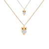 Crystal Owl Pendants Necklace For Women Rose Gold Double Layer Long Chain Necklaces Female Stainless steel Jewelry