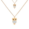 Crystal Owl Pendants Necklace For Women Rose Gold Double Layer Long Chain Necklaces Female Stainless steel Jewelry
