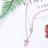Crystal Owl Pendants Necklace For Women Rose Gold Double Layer Long Chain Necklaces Female Stainless steel Jewelry