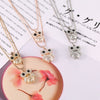 Crystal Pendants Owl Necklace For Women Gold Silvery Double Layer Snake Chain Necklaces For Women Jewelry