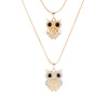 Crystal Pendants Owl Necklace For Women Gold Silvery Double Layer Snake Chain Necklaces For Women Jewelry