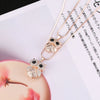 Crystal Pendants Owl Necklace For Women Gold Silvery Double Layer Snake Chain Necklaces For Women Jewelry