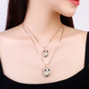 Crystal Pendants Owl Necklace For Women Gold Silvery Double Layer Snake Chain Necklaces For Women Jewelry