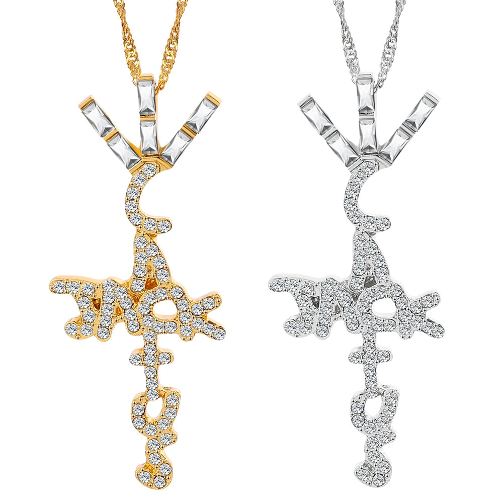 Cubic Zirconia Travis Scotts Product Brand Cactus Jack Shape Necklace Pendant For Man Women Hip Hop Party Jewelry Gift
