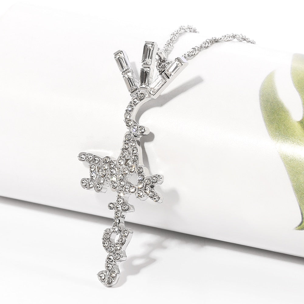 Cubic Zirconia Travis Scotts Product Brand Cactus Jack Shape Necklace Pendant For Man Women Hip Hop Party Jewelry Gift