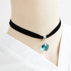 Cute Black Velvet Choker Necklace For Women Heart Crystal Pendant Gothic Ribbon Chocker Necklace Female Wedding Jewelry