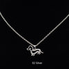 New Cute Little Puppy Dog Pendant Necklace Gold Silver Color Crystal Dachshund Choker Collar Woman Girls Jewelry Gift #273509