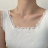 Dainty Zirconia Butterfly Pendant Necklace For Women Punk Silver Color Layered Chain Korean Cute Choker Jewelry 2021
