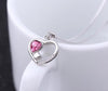 New Design 100%925 Sterling Silver Necklace Love AAA Zircon Blue Crystal Pendant Woman Charm Jewelry Gift