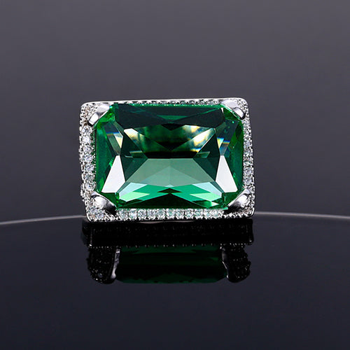 New Design 2020 Sterling Silver 925 Jewelry Ring For Women High Quality Emerald Rings With Stones Brand Wedding Rings Size 6-9