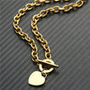 Design 316L Stainless Steel Chain Blank Heart Pendant Necklace For Women  OT Buckle Toggle Choker Femme Jewelry
